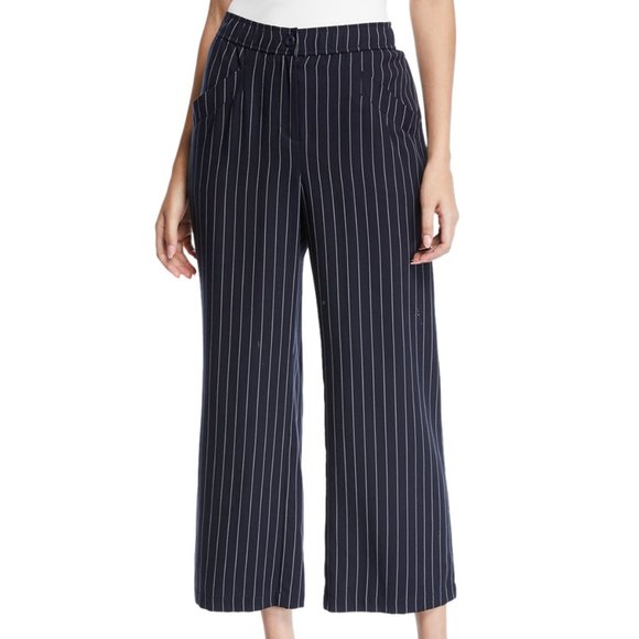 Eileen Fisher Womens Cropped Striped Casual Wide M - Picture 1 of 5